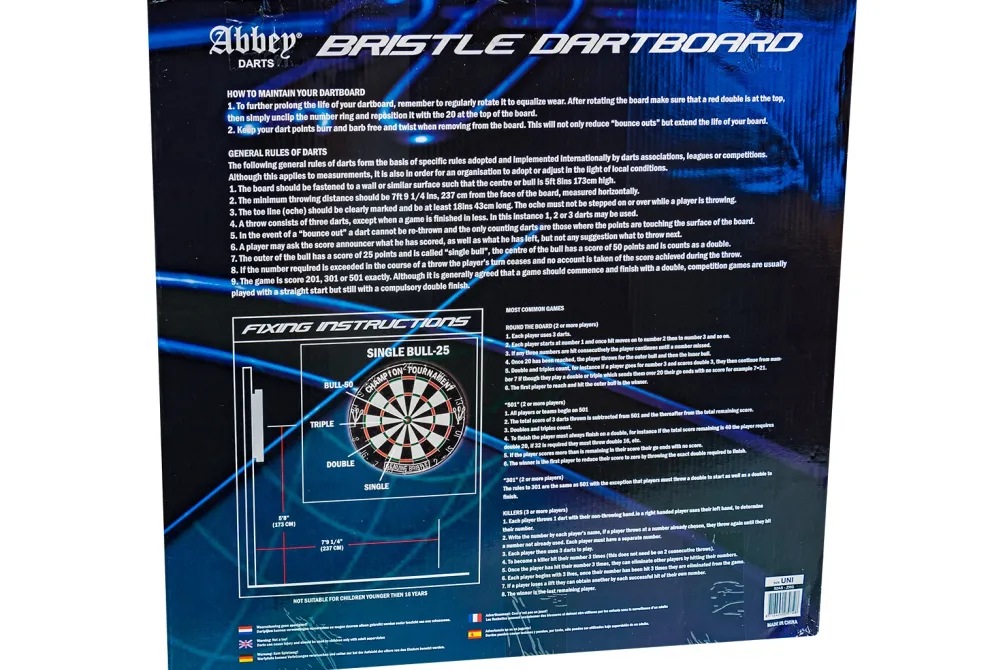 Rodes Abbey – PRO sisal dartskive – Kompletsæt Best