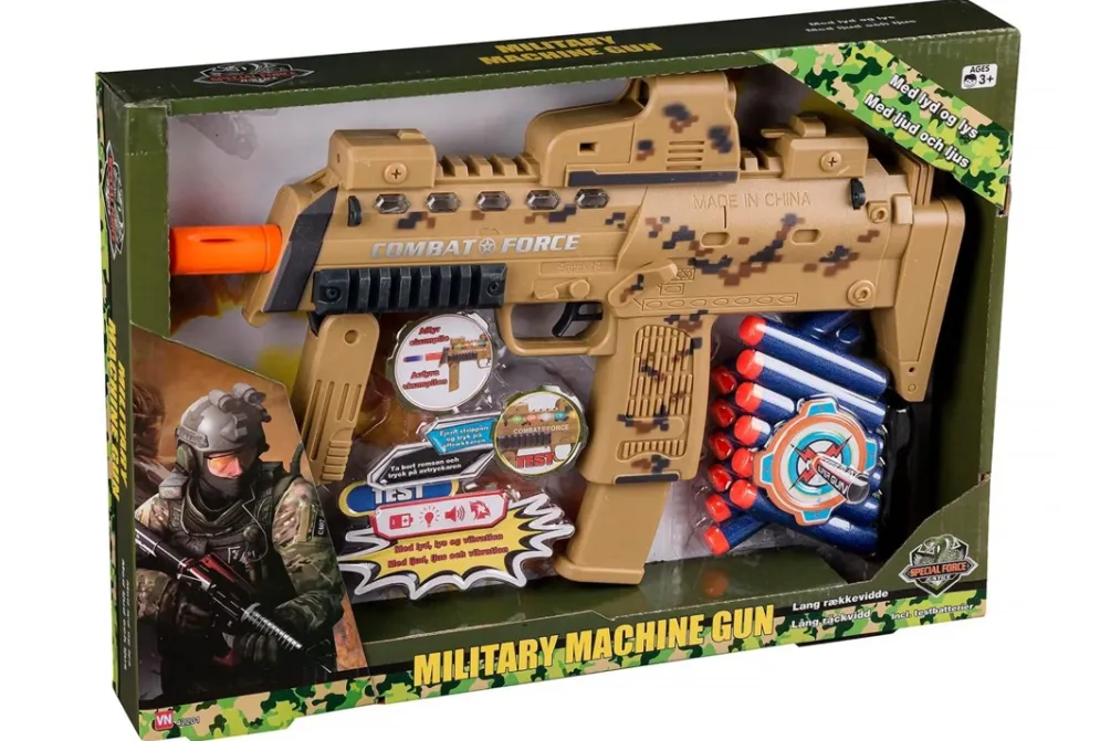 Rodes Army Maskingevær med lyd og lys +Nerf pile Hot