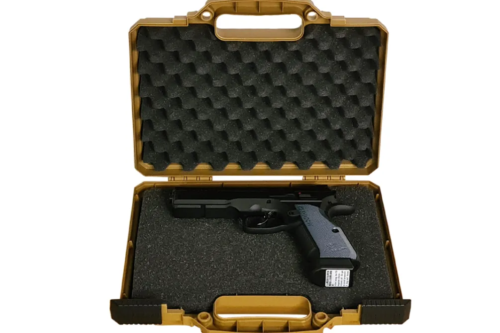 Rodes ASG Pistol Kuffert med plukskum – 31×27 cm – Tan Sale