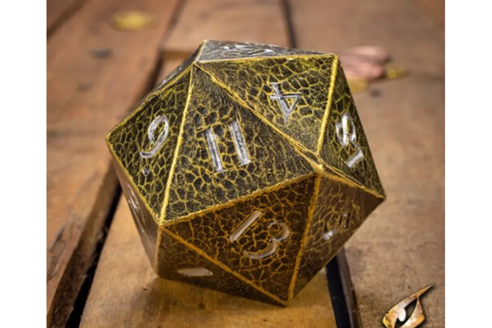 Rodes Dice D20 – Guld – 85mm Outlet