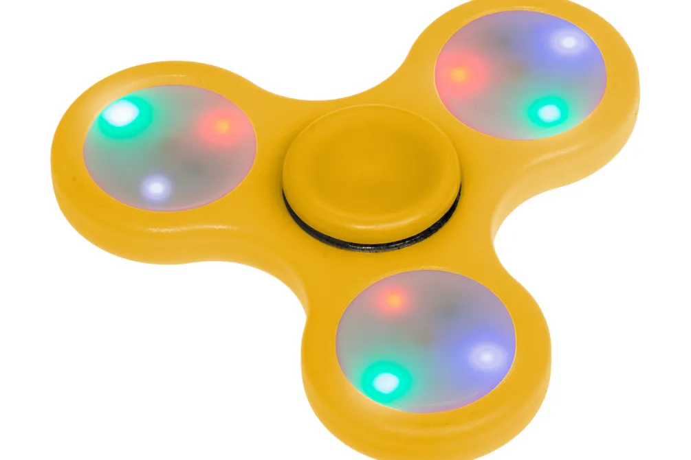 Rodes Fidget Spinner med Lys – Gul Best