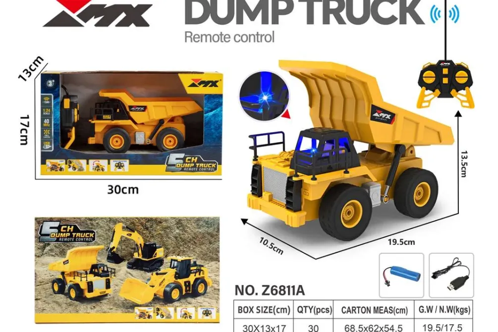 Rodes Fjernstyret Dumper lastbil 1:24 – Kompletsæt Best