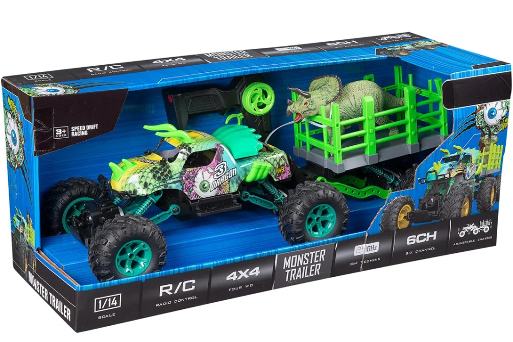 Rodes Fjernstyret Jurassic Monster Off Road bil 1:14 – Kompletsæt Clearance