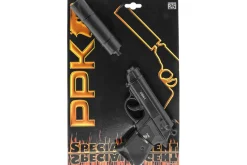 Rodes James Bond Pistol inkl lyddæmper – Til knaldkrudt New