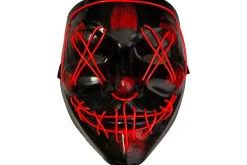 Rodes Lysende LED Halloween Maske – Rød Sale