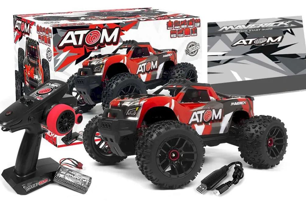 Rodes Maverick Atom Fjernstyret Bil 1:18 Kompletsæt – Rød 30 km/t Fashion