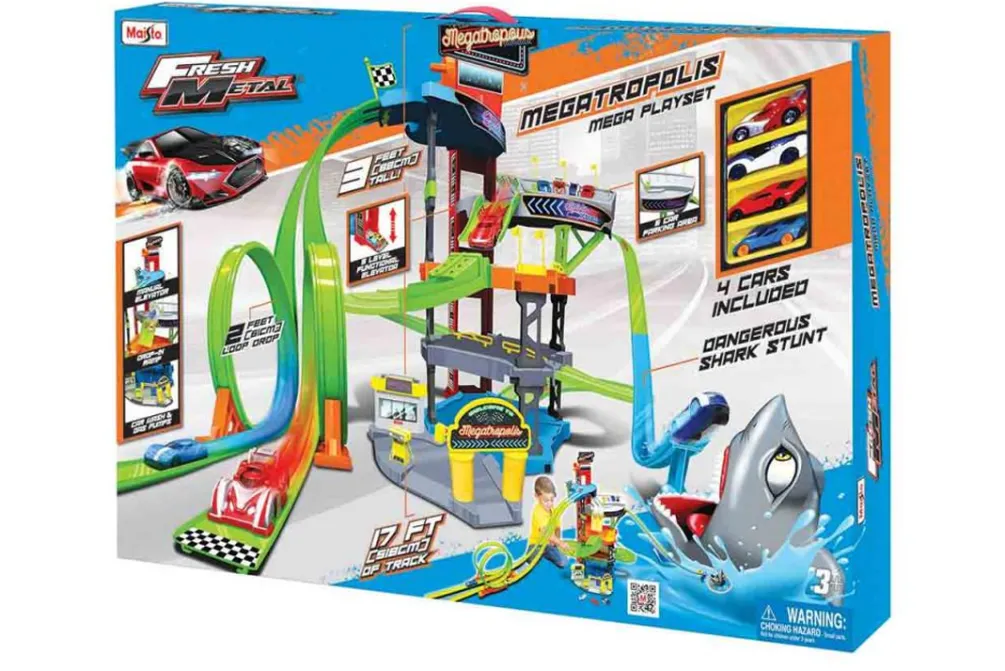 Rodes Megatropolis 5 Level Playset – Inkl. 4 biler Clearance