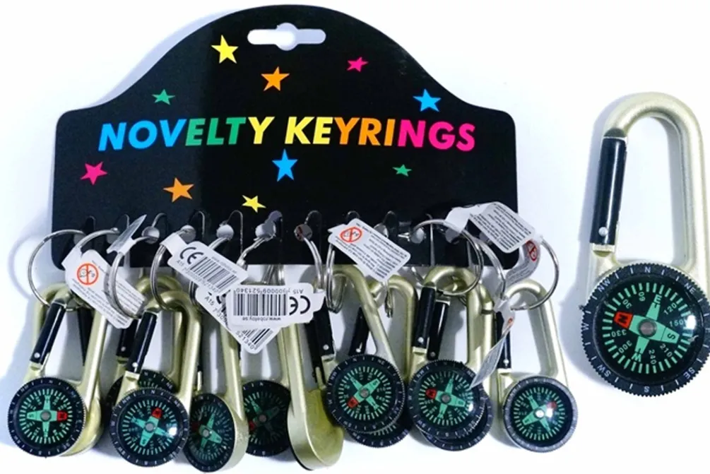 Rodes Nøglering Kompas i metal – 65mm Outlet
