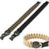 Rodes Paracord Armbånd m.Kompas | Sort Best