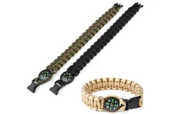 Rodes Paracord Armbånd m.Kompas | Sort Best