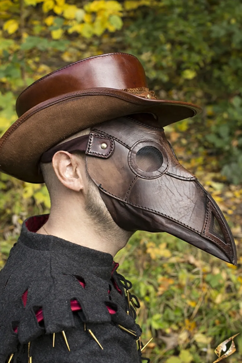 Rodes Plague Doctor Mask Leather – Brown Fashion