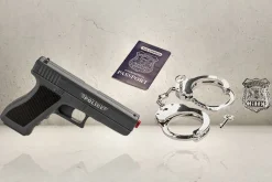 Rodes Politi pistol med lyd og tilbehør Online