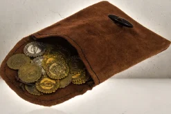 Rodes Rollespils Pung med 20x Coins Brun Hot
