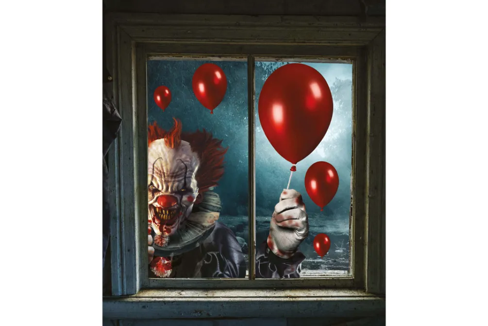 Rodes “Scary Clown Balloon” Vindues Dekoration New