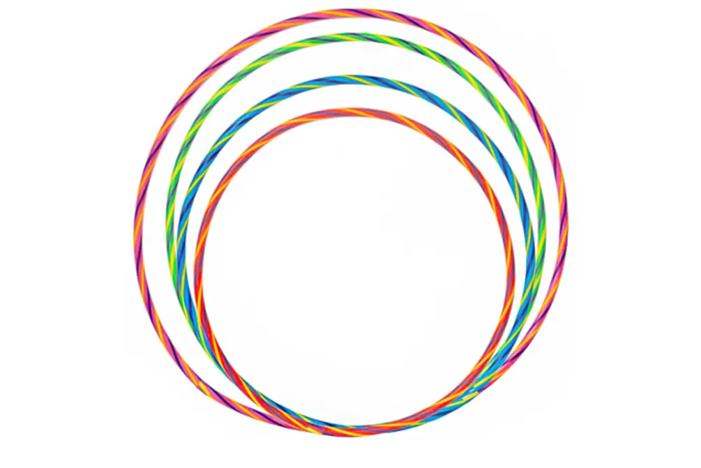 Rodes 4 stk. Hulahopring i Rainbow New