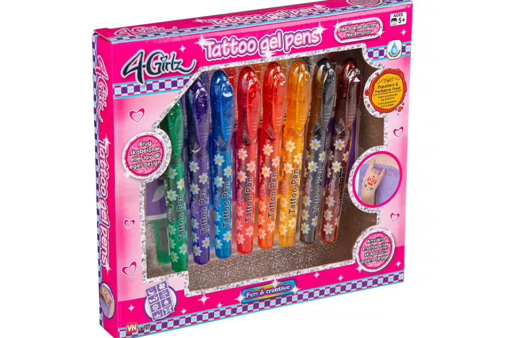 Rodes Tattoo Gel Pens – 8 stk. + ark Hot