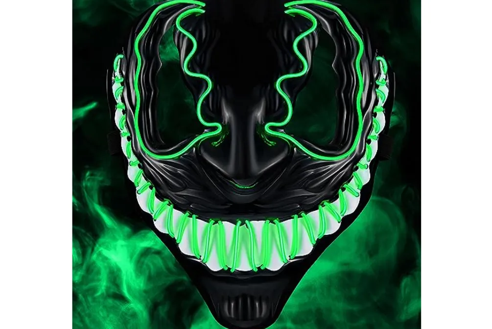 Rodes Venom Lysende LED Halloween Maske – Grøn Hot