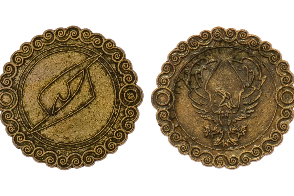 Rodes 10 x Bronze Eagle metal Coins / Mønter – Rollespil Hot